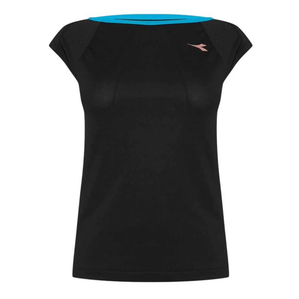 Diadora Womens/Ladies Logo Crew Neck / Black